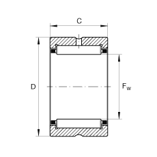 滾針軸承 NCS2012, 機(jī)加工滾道，根據(jù) ABMA 18.2 - 1982，英制