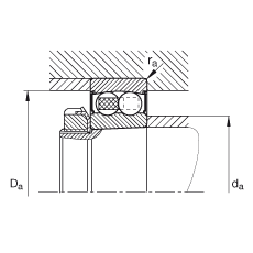 自調(diào)心球軸承 2210-K-2RS-TVH-C3, 根據(jù) DIN 630 標(biāo)準(zhǔn)的主要尺寸, 錐孔，錐度 1:12，兩側(cè)唇密封