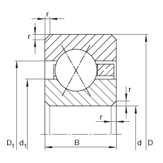 薄截面軸承 CSXD110, 四點接觸球軸承，類型X，運行溫度 -54°C 到 +120°C