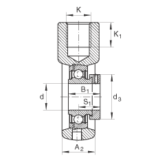吊裝式軸承座單元 PHE40, 鑄鐵軸承座,帶偏心鎖圈的外球面球軸承,P 型密封 吊裝式軸承座單元 PHE40, 鑄鐵軸承座,帶偏心鎖圈的外球面球軸承,P 型密封