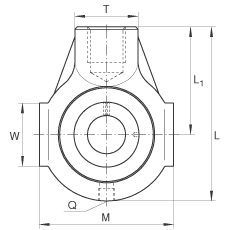 吊裝式軸承座單元 PHE40, 鑄鐵軸承座,帶偏心鎖圈的外球面球軸承,P 型密封 吊裝式軸承座單元 PHE40, 鑄鐵軸承座,帶偏心鎖圈的外球面球軸承,P 型密封