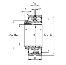 調心滾子軸承 23264-K-MB + H3264, 根據 DIN 635-2 標準的主要尺寸, 帶錐孔和緊定套 調心滾子軸承 23264-K-MB + H3264, 根據 DIN 635-2 標準的主要尺寸, 帶錐孔和緊定套